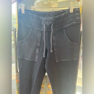 Free People Black Jogger Pant Leggings with Drawstring, Small, NWOT